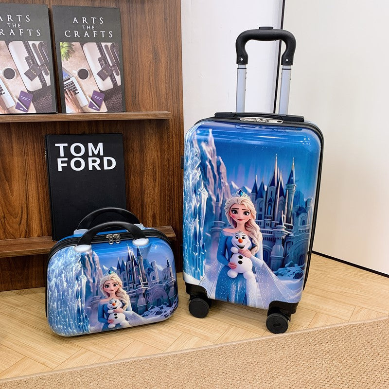 Children’s Cartoon Carry-On Luggage – Expandable, 360° Silent Wheels, Waterproof & Durable (Hello Kitty, Stitch, Mickey, and More)
