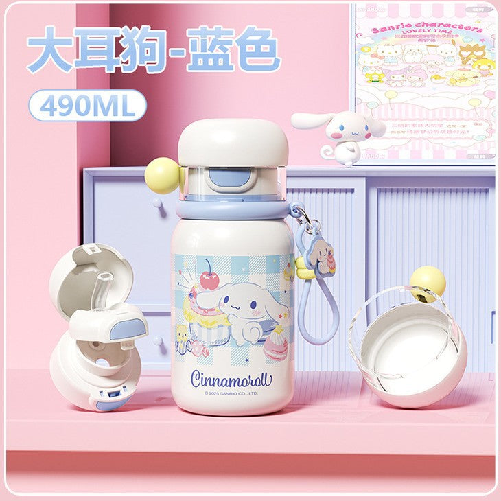 Sanrio family series student double drink children's thermos cup stainless steel portable large capacity drinking cup 316