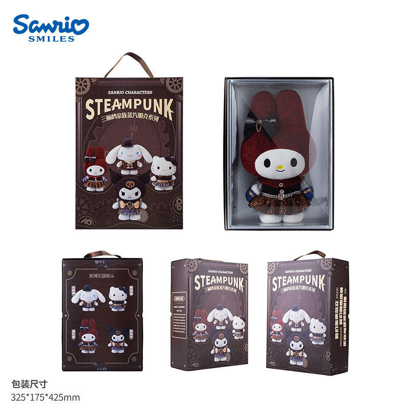 Genuine Sanrio Steampunk Plush Doll – Kuromi, Cinnamoroll & My Melody Collectible Stuffed Toy
