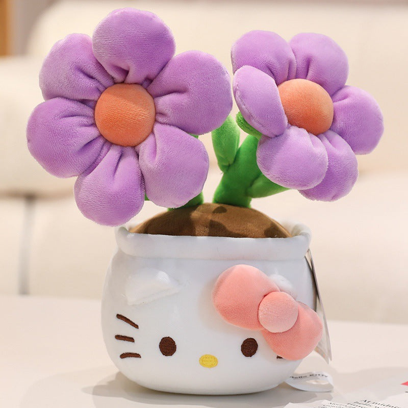 Sanrio Genuine Hello Kitty Plush Flower Bouquet Doll – Cute Birthday Gift for Girls