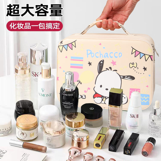 Sanrio Cartoon Makeup Case with Mirror – Large Capacity Portable Storage Box, Birthday Gift