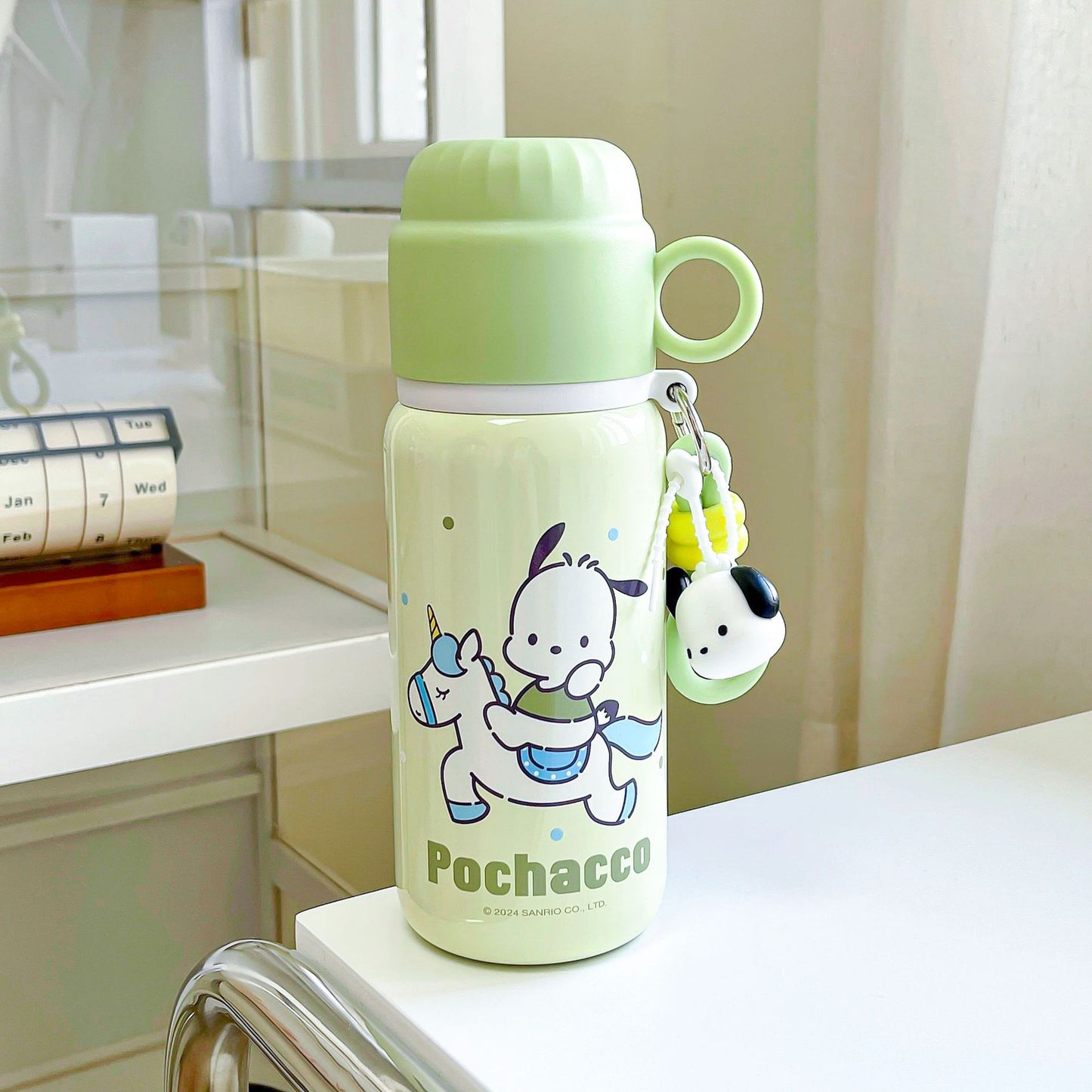 Sanrio Licensed Cartoon Thermos Cup – Double-Drink Pour Lid Kids Water Bottle, Cute Design