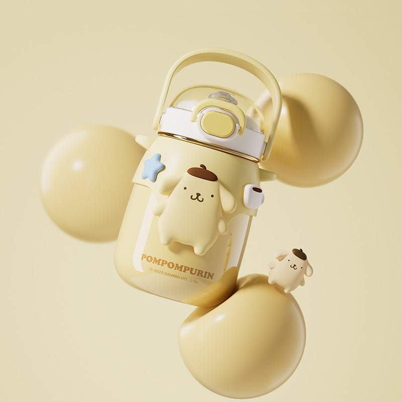 Sanrio authorized thermos cup, water cup, student large-capacity straw, drinking cup, vacuum large-capacity straw cup