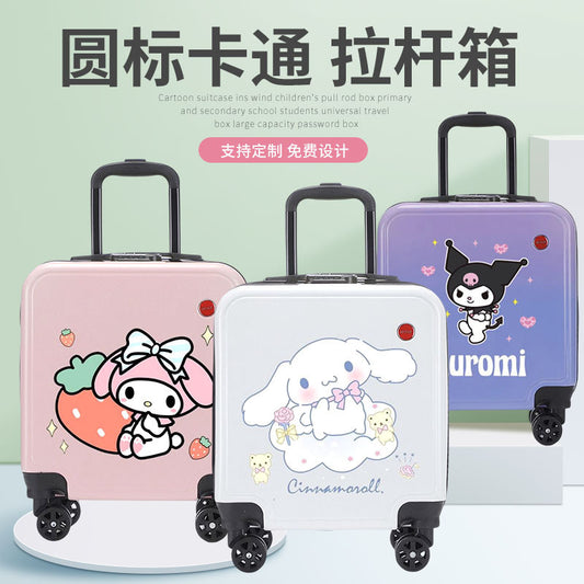 Sanrio Children's Cartoon Trolley Suitcase – Spinner Wheels, Combination Lock, Carry-On Boarding Case for Students