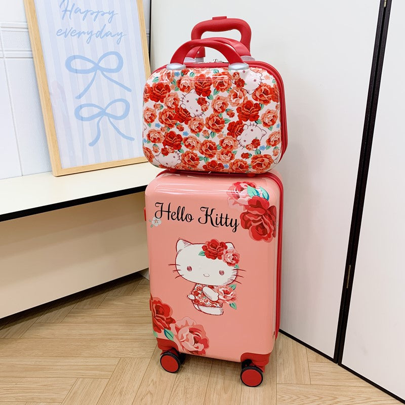 Children’s Cartoon Carry-On Luggage – Expandable, 360° Silent Wheels, Waterproof & Durable (Hello Kitty, Stitch, Mickey, and More)