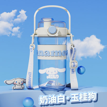 Botella de agua Tritan de Sanrio 500ml Antifugas Portátil Taza Infantil Bonito Diseño de Dibujos Animados Botella para Bebidas Escolar y de Viaje (Hello Kitty, Kuromi, My Melody, Cinnamoroll)