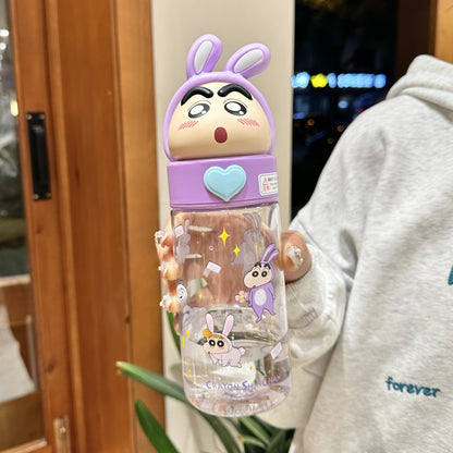 Botella de agua Tritan de Sanrio 500ml Antifugas Portátil Taza Infantil Bonito Diseño de Dibujos Animados Botella para Bebidas Escolar y de Viaje (Hello Kitty, Kuromi, My Melody, Cinnamoroll)