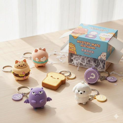 3D Silicone Blind Box Keychain - Fused Skull Series Designer Toy - 3D Figurine Bag Charm - Random Mystery Box Surprise