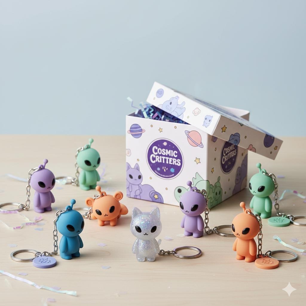 3D Silicone Blind Box Keychain - Fused Skull Series Designer Toy - 3D Figurine Bag Charm - Random Mystery Box Surprise