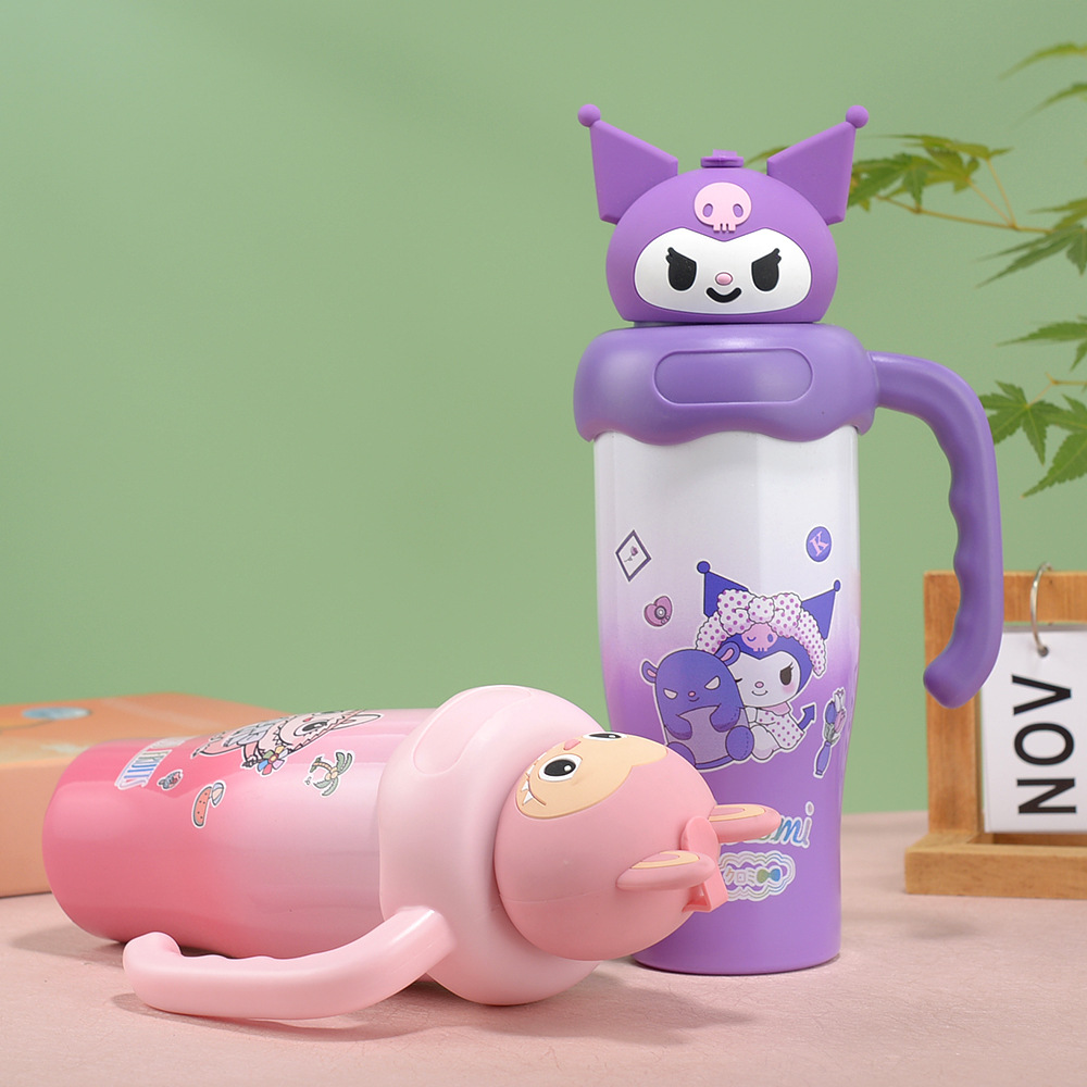 New cute doll cartoon thermos cup stainless steel portable handle water cup