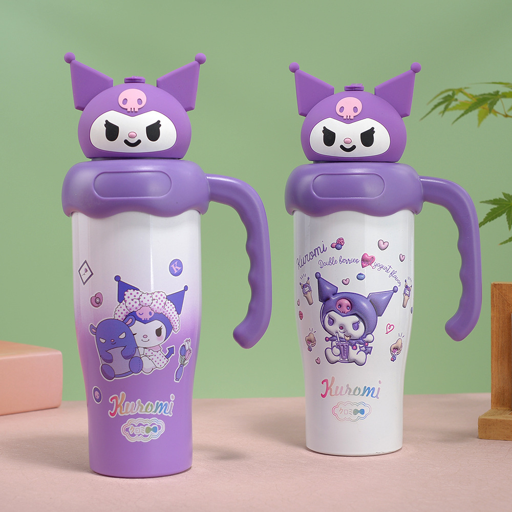 New cute doll cartoon thermos cup stainless steel portable handle water cup