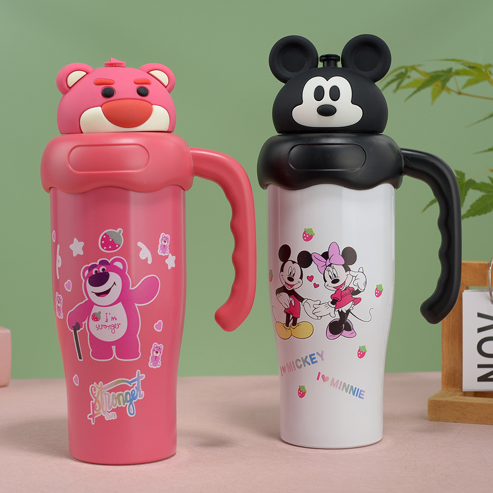 New cute doll cartoon thermos cup stainless steel portable handle water cup