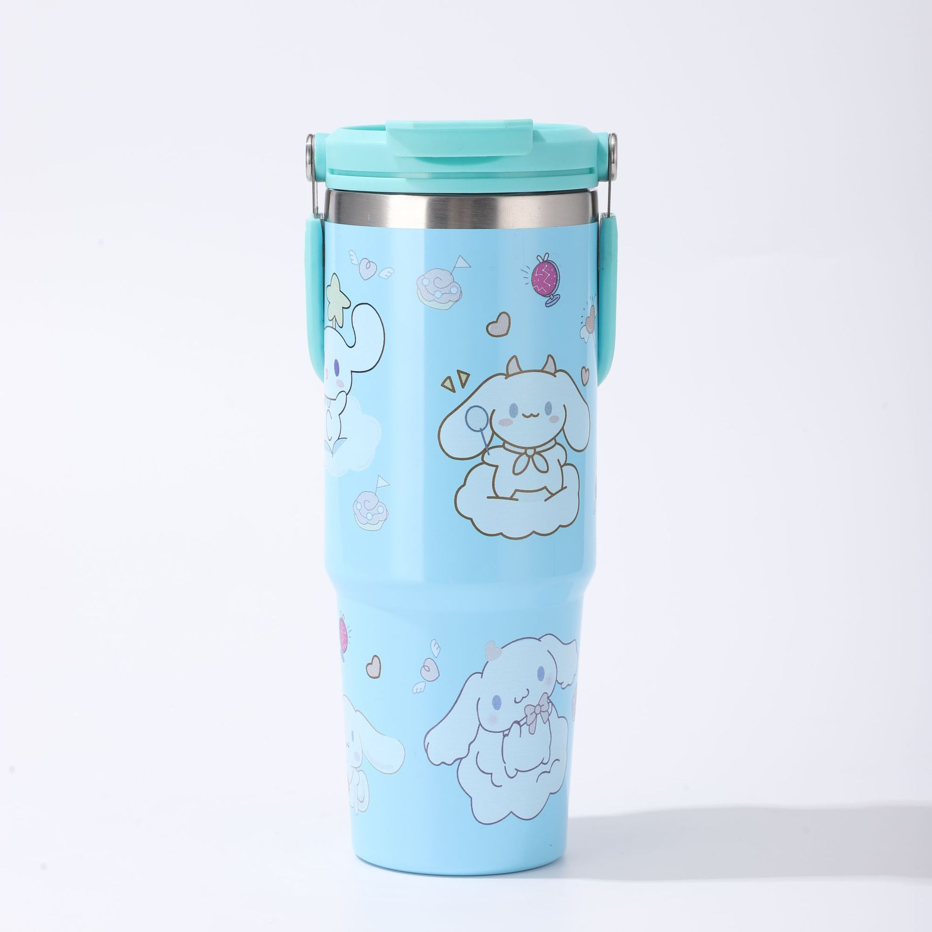 Sanrio cartoon large-capacity stainless steel double drink portable car cup Bingba car portable thermos cup