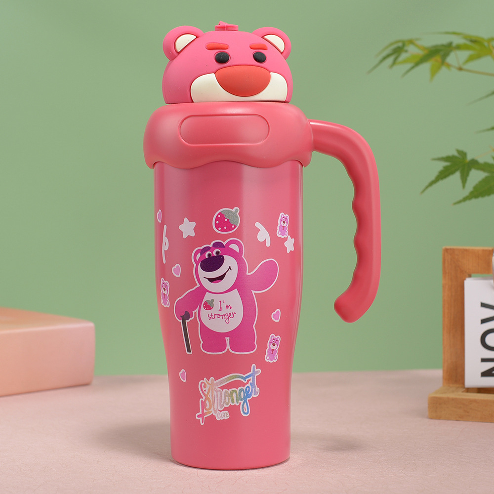 New cute doll cartoon thermos cup stainless steel portable handle water cup