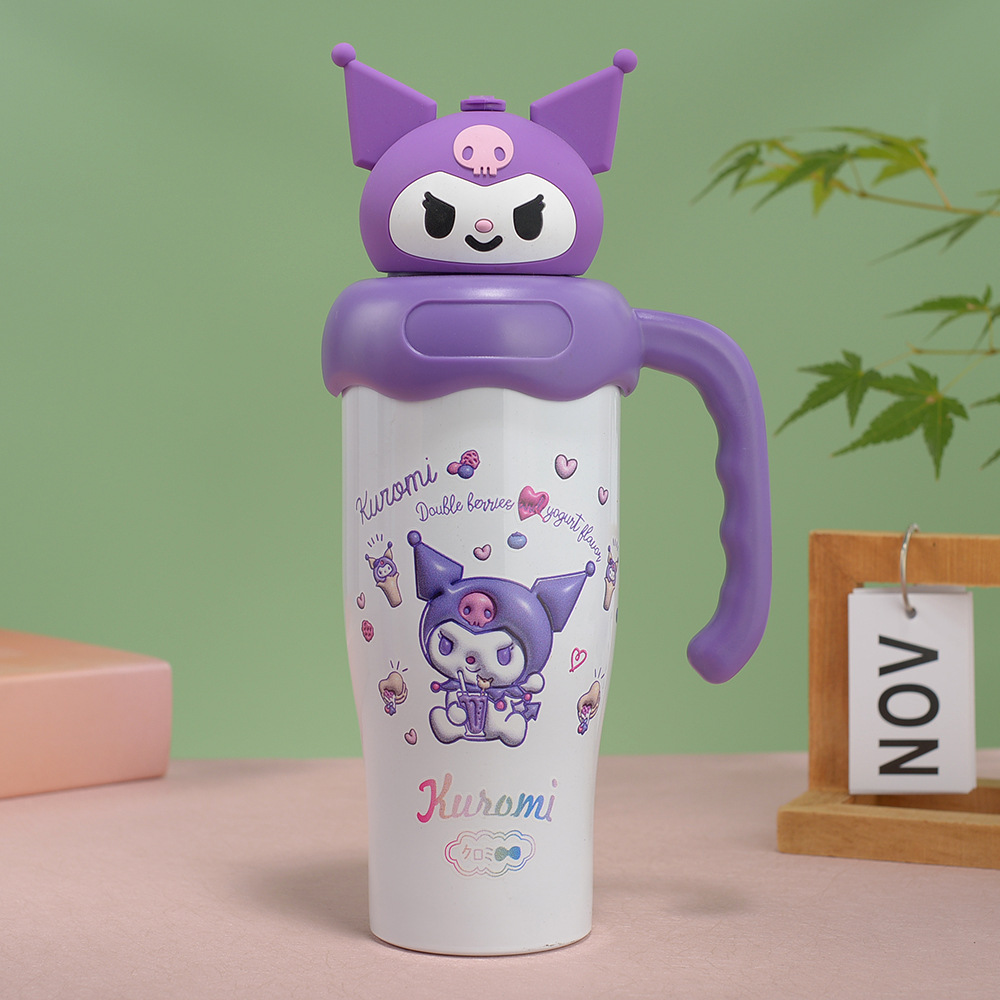 New cute doll cartoon thermos cup stainless steel portable handle water cup