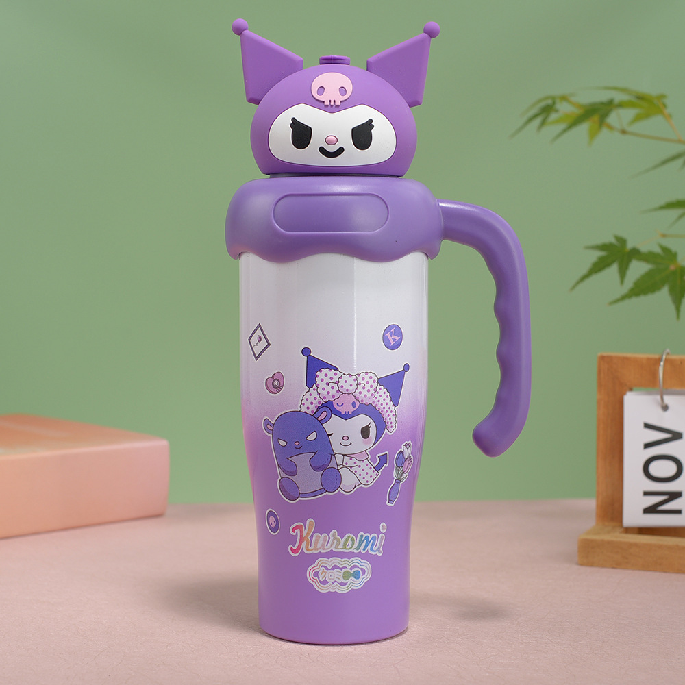 New cute doll cartoon thermos cup stainless steel portable handle water cup