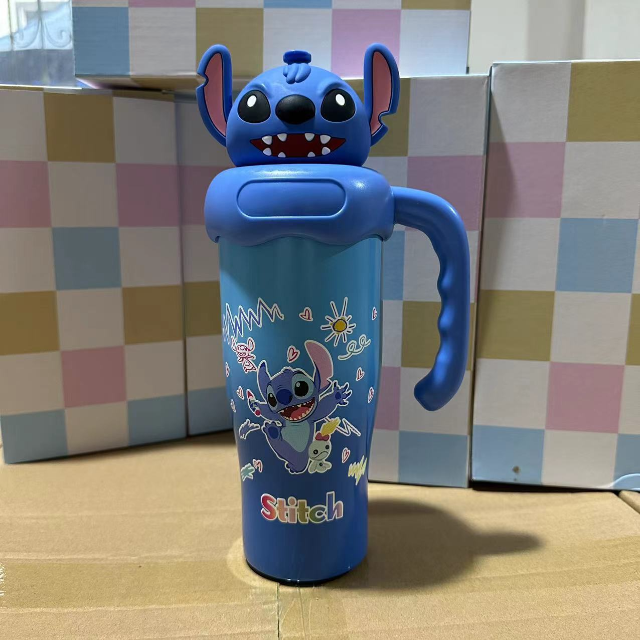 New cute doll cartoon thermos cup stainless steel portable handle water cup