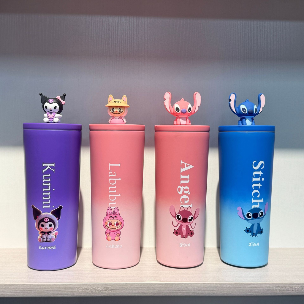 [Stizai] Multi-cartoon thermos cup cartoon large-capacity portable car straw water cup lightweight