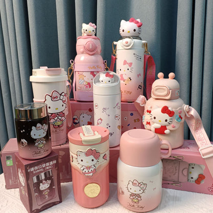 Vaso térmico de acero inoxidable Sanrio Hello Kitty – Bonita taza de café doble para bebidas