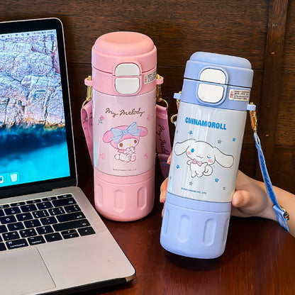 Botella de agua Tritan de Sanrio 500ml Antifugas Portátil Taza Infantil Bonito Diseño de Dibujos Animados Botella para Bebidas Escolar y de Viaje (Hello Kitty, Kuromi, My Melody, Cinnamoroll)