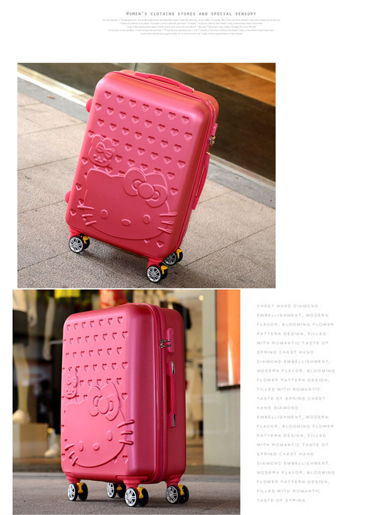 Cartoon KT Cat 20-inch / 24-inch Luggage Cabin Suitcase ABS Travel Carry-on with TSA Lock & 4 Spinner Wheels