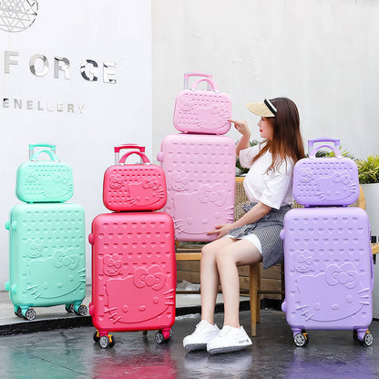 Cartoon KT Cat 20-inch / 24-inch Luggage Cabin Suitcase ABS Travel Carry-on with TSA Lock & 4 Spinner Wheels