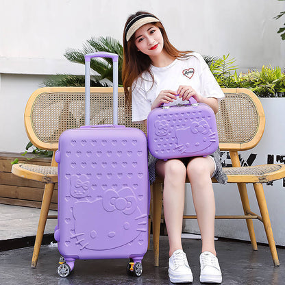 Cartoon KT Cat 20-inch / 24-inch Luggage Cabin Suitcase ABS Travel Carry-on with TSA Lock & 4 Spinner Wheels