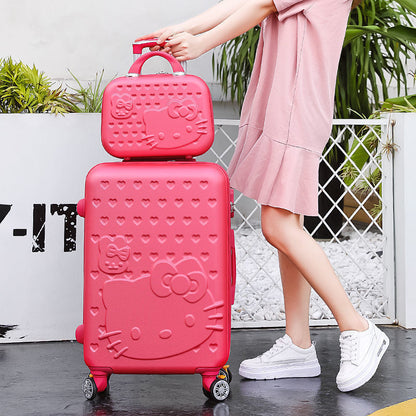 Cartoon KT Cat 20-inch / 24-inch Luggage Cabin Suitcase ABS Travel Carry-on with TSA Lock & 4 Spinner Wheels