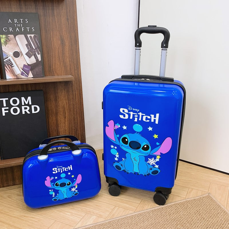 Children’s Cartoon Carry-On Luggage – Expandable, 360° Silent Wheels, Waterproof & Durable (Hello Kitty, Stitch, Mickey, and More)