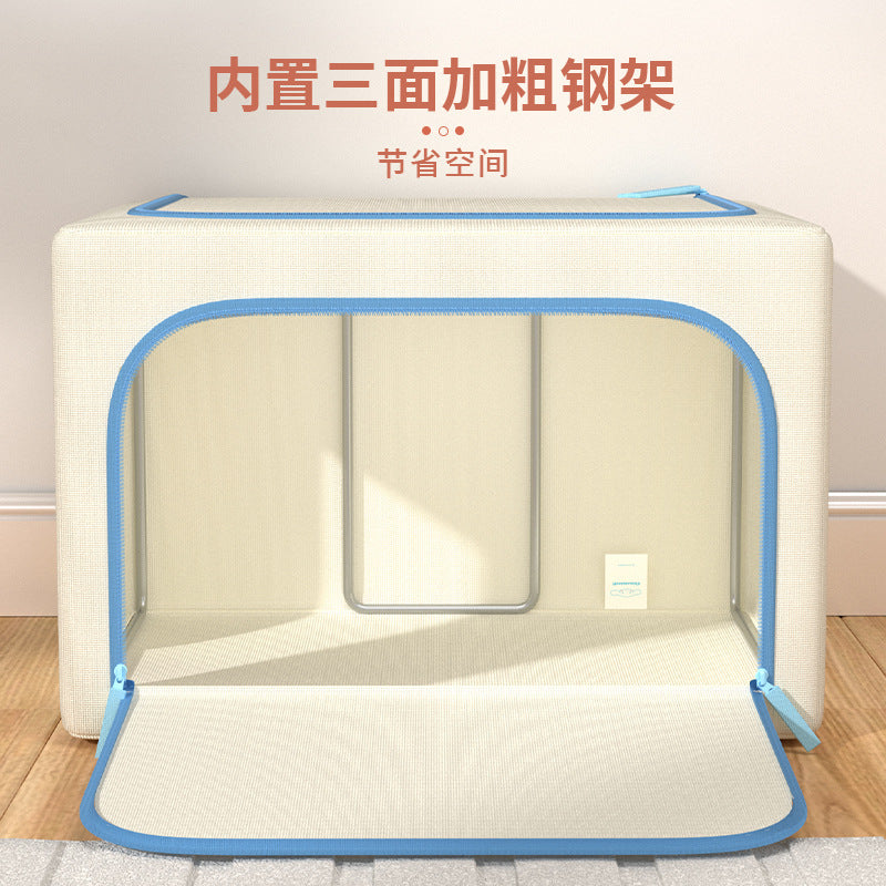 Caja de almacenamiento de tela Oxford con licencia de Sanrio | Organizador plegable grande de 60 L con ventana transparente para ropa, ropa de cama y organización del hogar