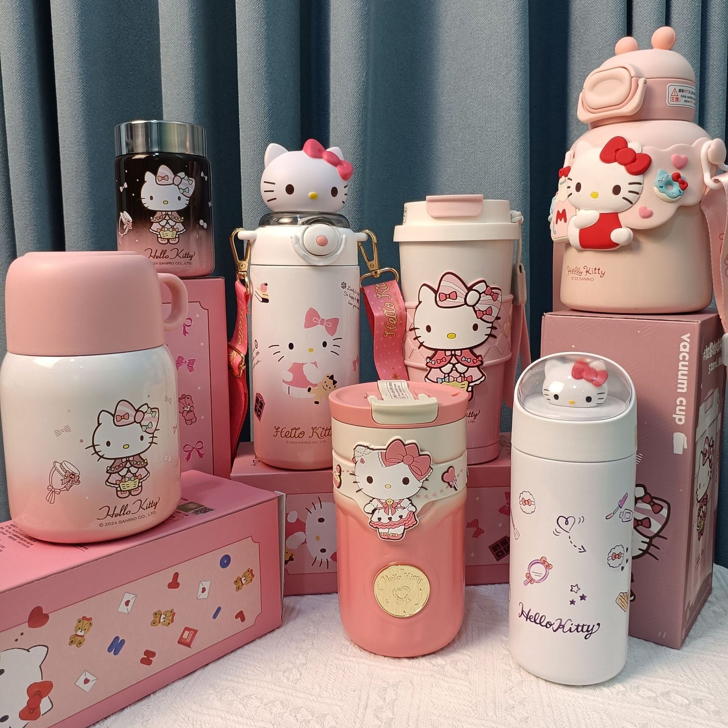 Vaso térmico de acero inoxidable Sanrio Hello Kitty – Bonita taza de café doble para bebidas
