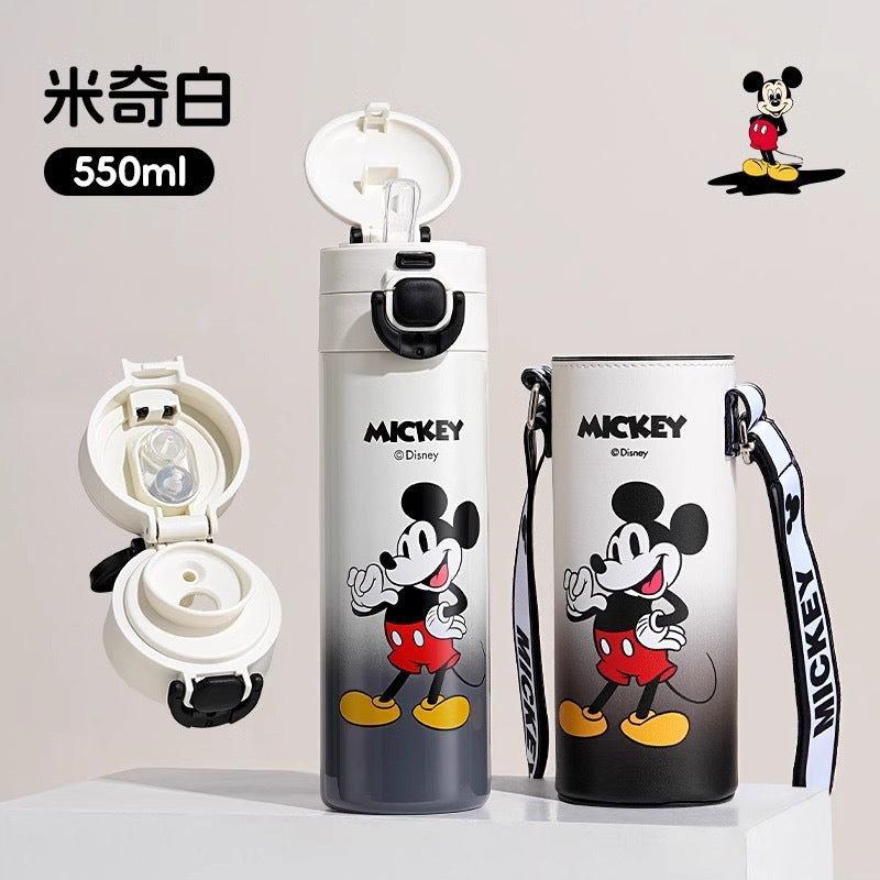 3D Cartoon Double Drink Insulated Travel Mug with Straw - Stainless Steel, 520ML