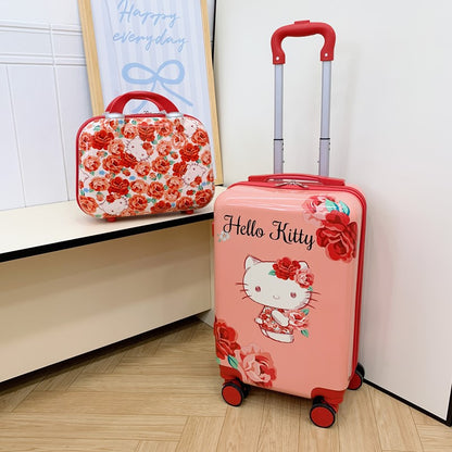 Children’s Cartoon Carry-On Luggage – Expandable, 360° Silent Wheels, Waterproof & Durable (Hello Kitty, Stitch, Mickey, and More)
