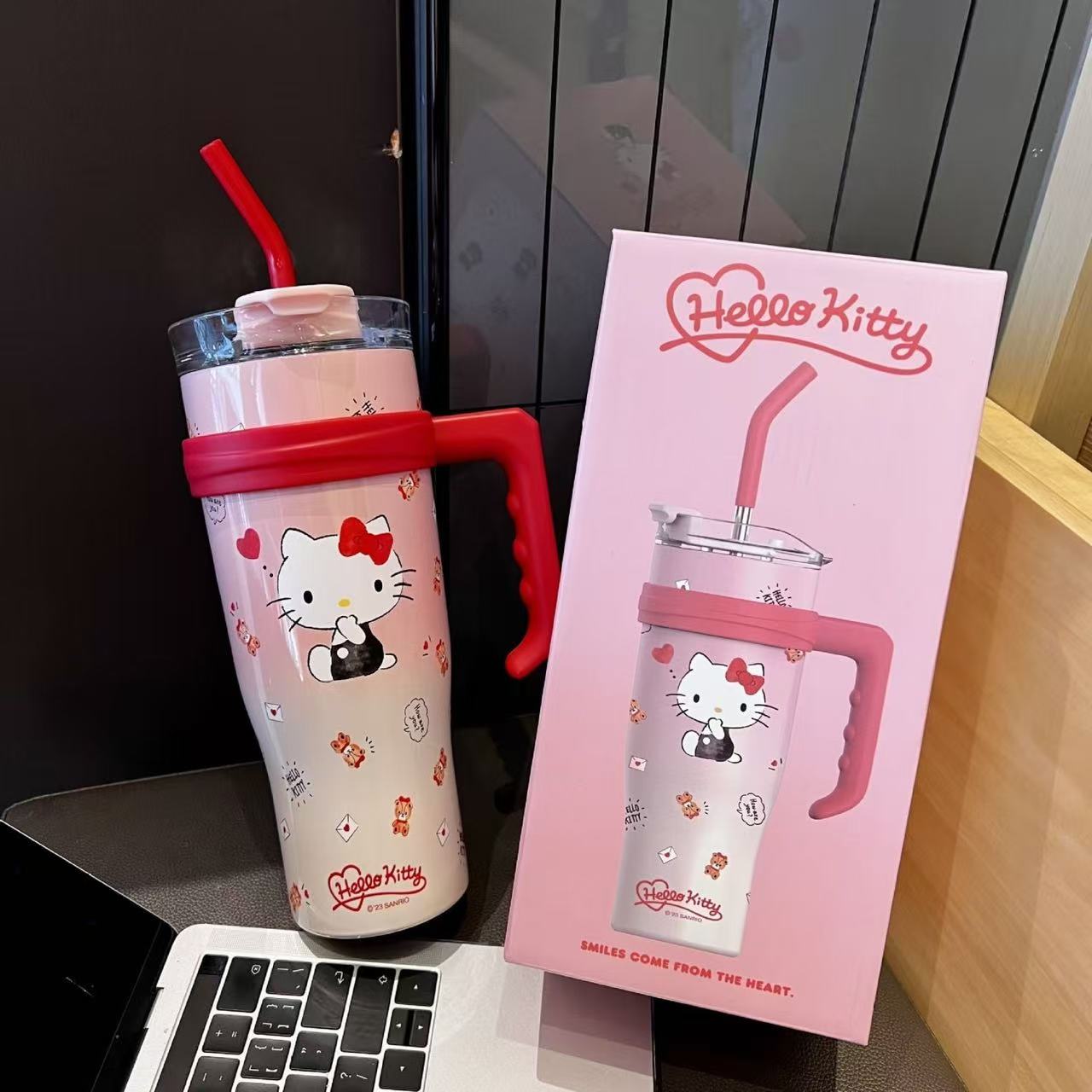 New Big Mac Cup, Sanrio Thermos Cup, Large Capacity With Handle, Keep Warm And Cool, Car Cup, Car Cup