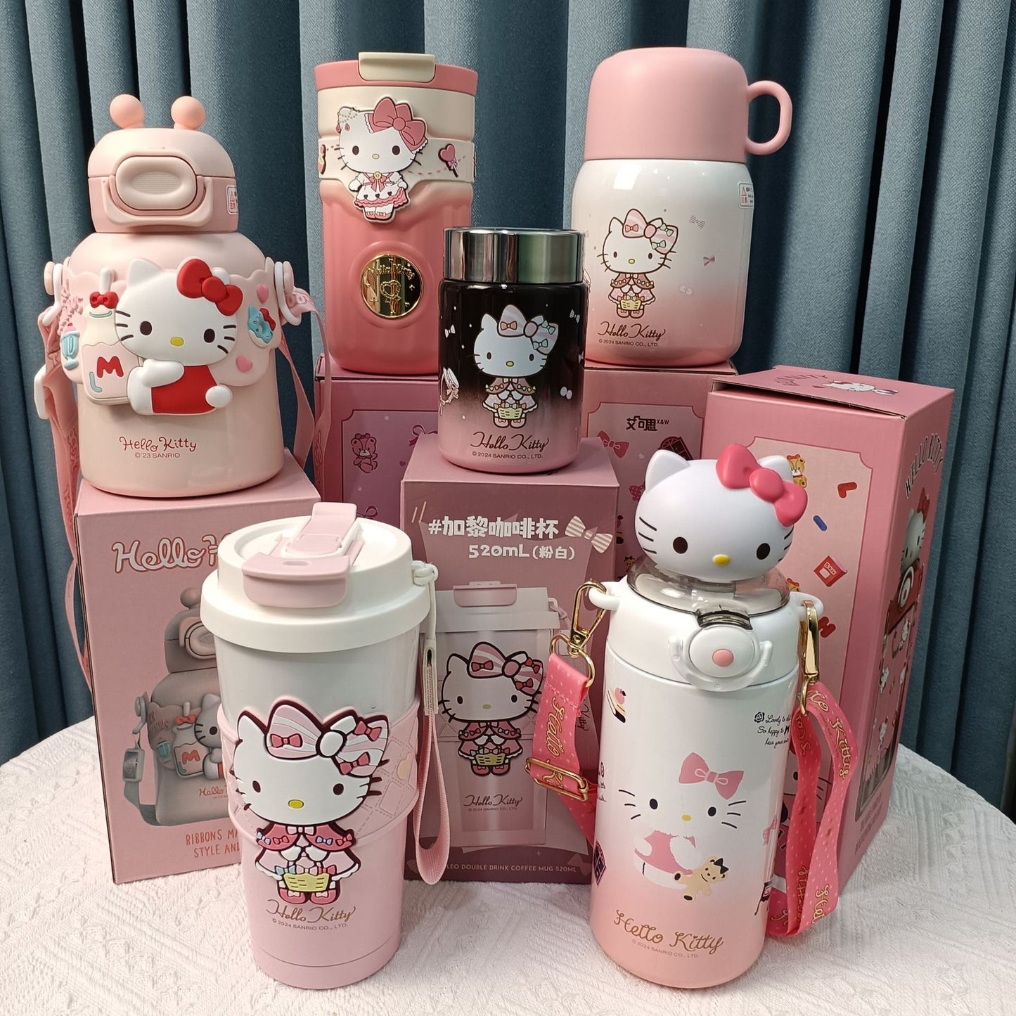 Vaso térmico de acero inoxidable Sanrio Hello Kitty – Bonita taza de café doble para bebidas