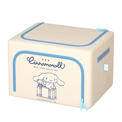 Caja de almacenamiento de tela Oxford con licencia de Sanrio | Organizador plegable grande de 60 L con ventana transparente para ropa, ropa de cama y organización del hogar