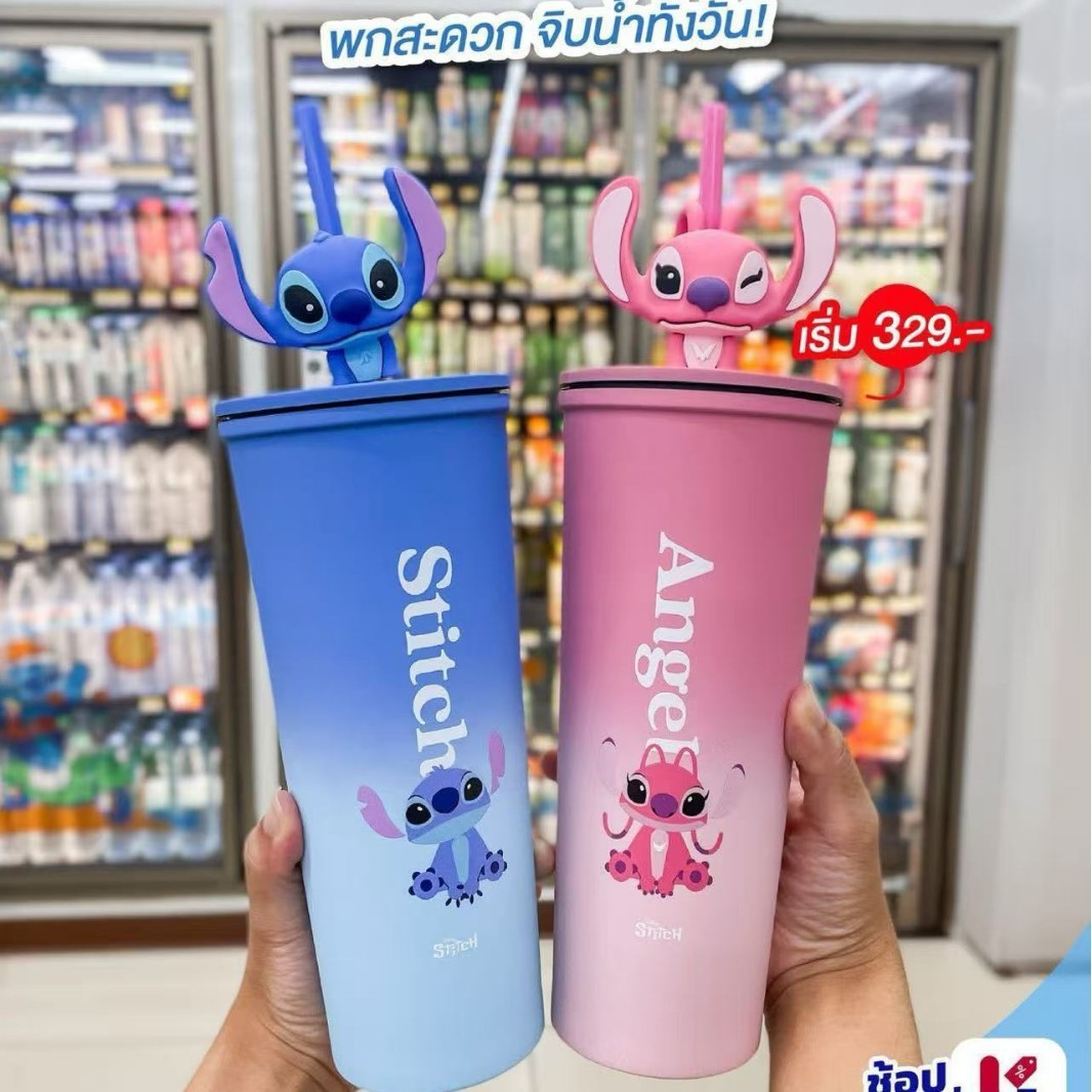 [Stizai] Multi-cartoon thermos cup cartoon large-capacity portable car straw water cup lightweight