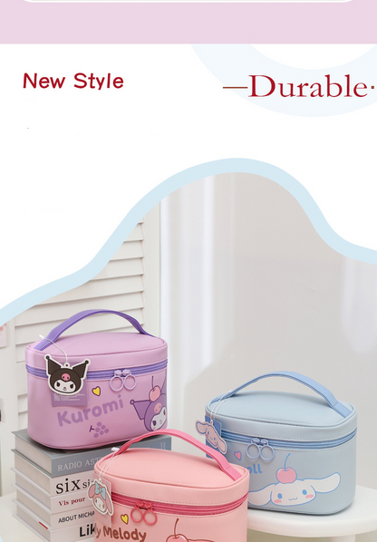 Sanrio Multi-Functional PVC Makeup Bag – Waterproof Travel Cosmetic Organizer, Cinnamoroll / My Melody / Kuromi / Hello Kitty