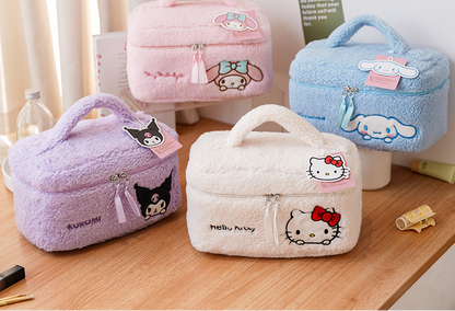 Sanrio Cute Cartoon Portable Makeup Bag Large Capacity Travel Cosmetic Storage Handbag