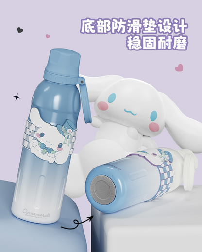 Vaso térmico Sanrio de 700 ml — Botella de agua Kuromi / Cinnamoroll / Oso Fresa con tapa de pajita