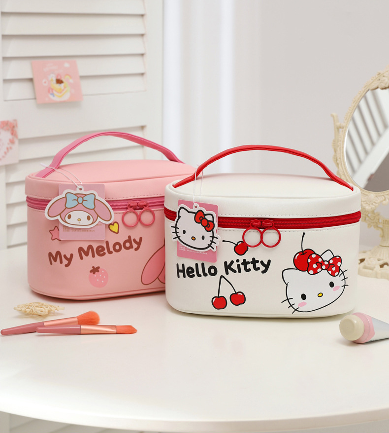 Sanrio Multi-Functional PVC Makeup Bag – Waterproof Travel Cosmetic Organizer, Cinnamoroll / My Melody / Kuromi / Hello Kitty