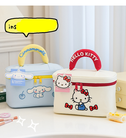 Sanrio Cute Cartoon Portable Makeup Bag Large Capacity Travel Cosmetic Storage Handbag