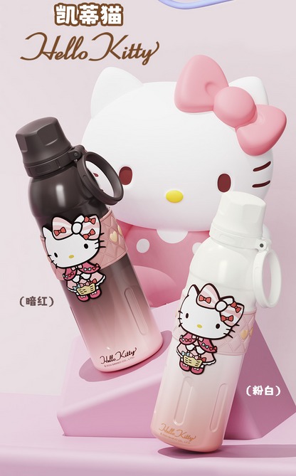 Vaso térmico Sanrio de 700 ml — Botella de agua Kuromi / Cinnamoroll / Oso Fresa con tapa de pajita