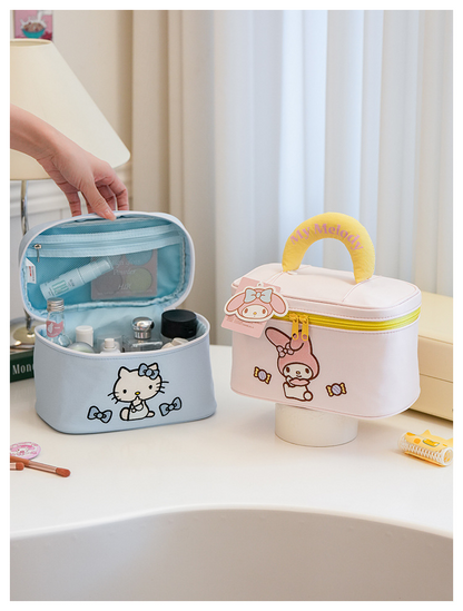 Sanrio Cute Cartoon Portable Makeup Bag Large Capacity Travel Cosmetic Storage Handbag