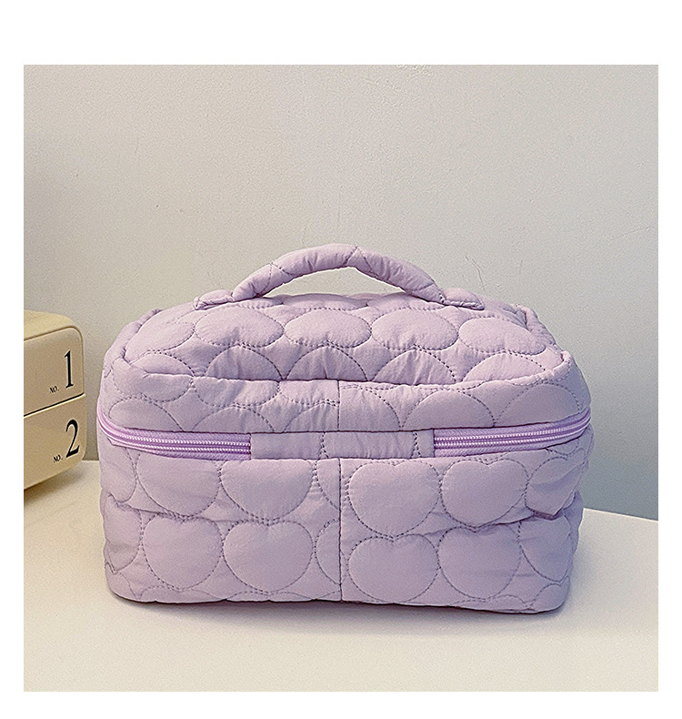 Sanrio Kuromi Makeup Bag – Velvet Small Puff Cloud Toiletry Organizer, Nylon Lined Large Capacity Travel Cosmetics Case, Lightweight Portable Handbag, Cute Anime Cartoon Print (3 Color Variants)