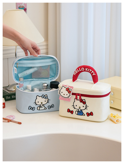 Sanrio Cute Cartoon Portable Makeup Bag Large Capacity Travel Cosmetic Storage Handbag