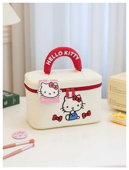 Sanrio Cute Cartoon Portable Makeup Bag Large Capacity Travel Cosmetic Storage Handbag