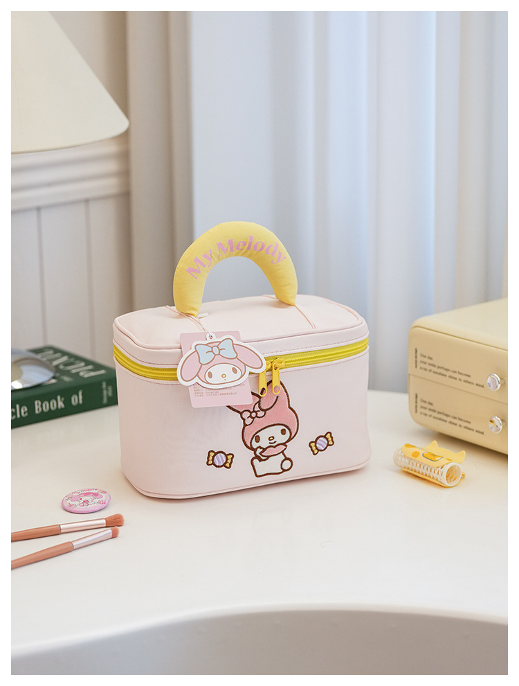 Sanrio Cute Cartoon Portable Makeup Bag Large Capacity Travel Cosmetic Storage Handbag