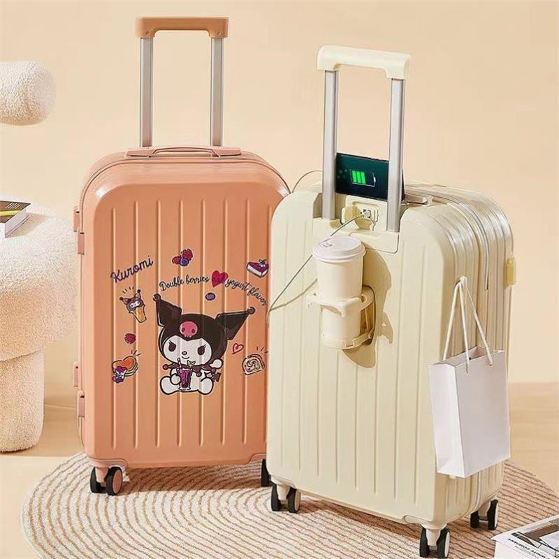 Sanrio Kuromi & Cinnamoroll Girls Trolley Suitcase – Large Capacity Carry-On Luggage for Kids