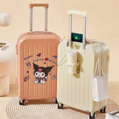 Sanrio Kuromi & Cinnamoroll Girls Trolley Suitcase – Large Capacity Carry-On Luggage for Kids